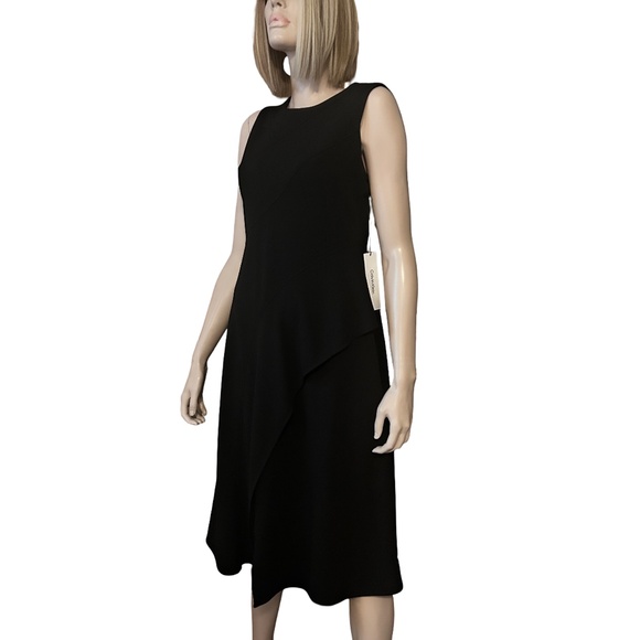 Calvin Klein Dress Refined Fashion Layered Asymmetrical Peplum Ruffles Flowy - Picture 4 of 15